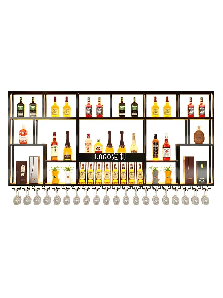 Bar wine rack wall-mounted shelf restaurant wine rack hanging cabinet display rack