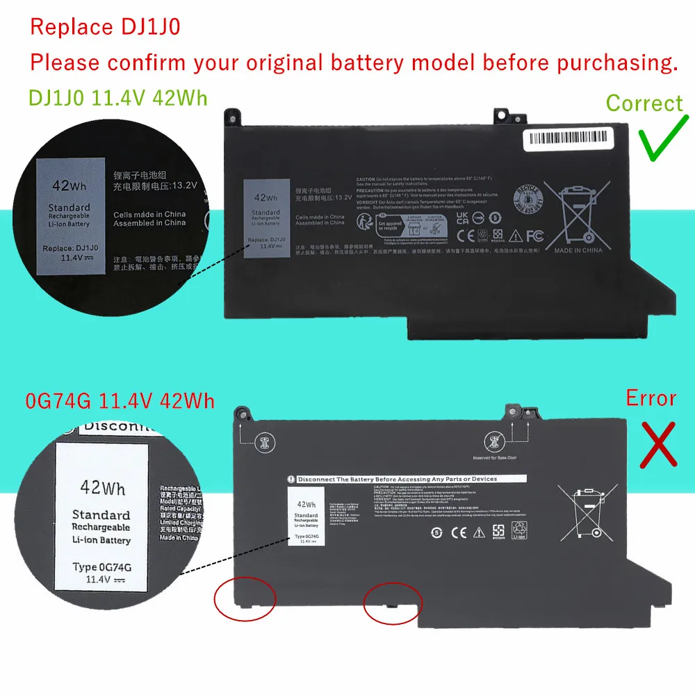 C27RW PGFX4 Laptop Battery For Dell Latitude E7380 E7290 E7490 7480 (00MG3) 12 7000 7280 7290 13 7380 7390 ONFOH DJ1JO DJ1J0 view 3