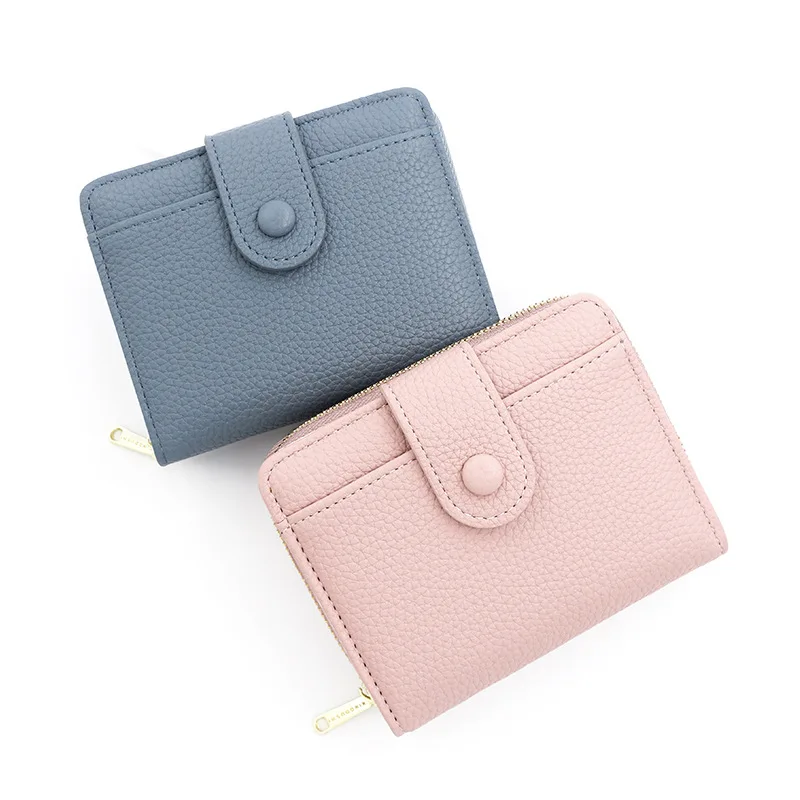 New Women's Wallet Simple Pebbled Zipper Newspaper Coin Purse Short Girl Wallet Wallet