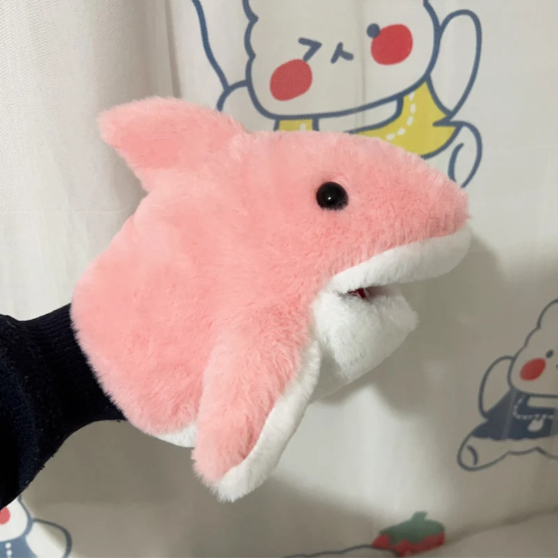 ตุ๊กตาสัตว์ของเล่นมือนิ้วมือ Story หุ่น Kawaii ตุ๊กตาของเล่นเพื่อการศึกษาสีเทา Shark มือของเล่นเด็กของขวัญวันเกิด