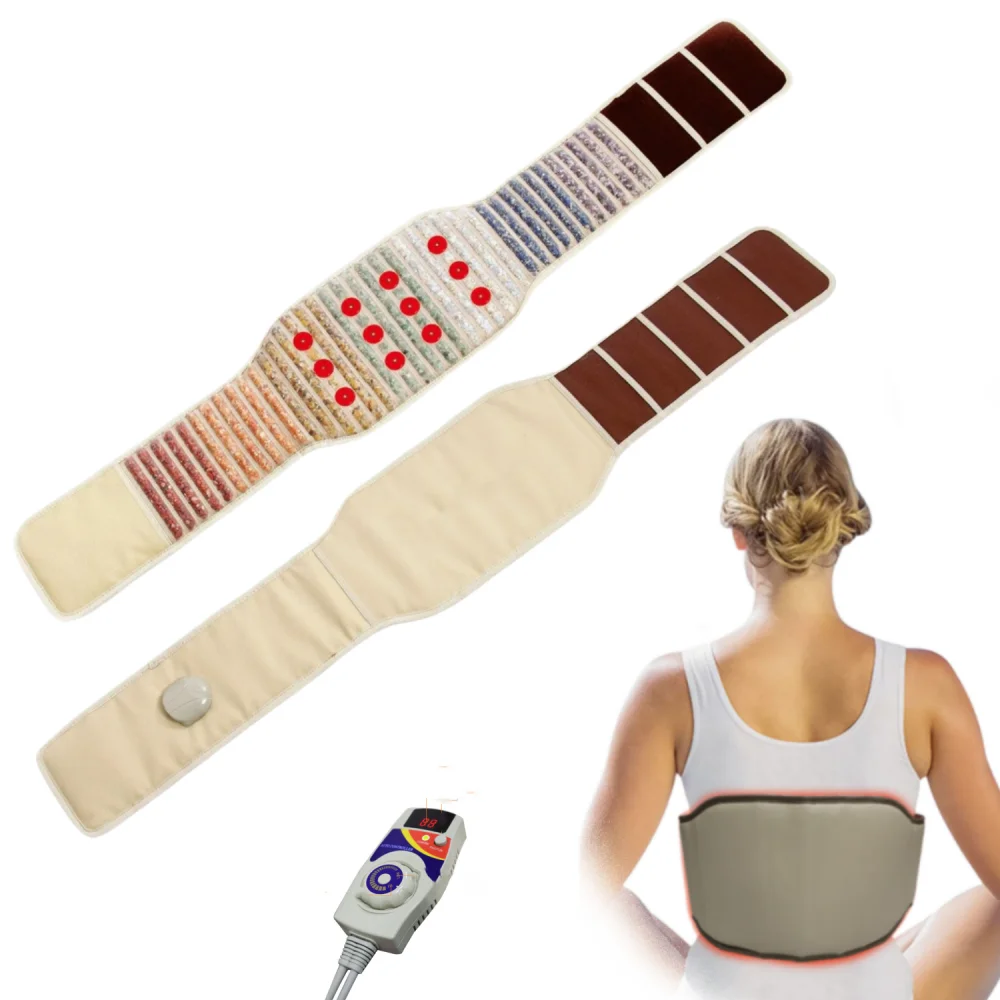 

54.5 x 9.5 inches PEMF Full-Body Far-Infrared Heating Pad Magnetic Therapy Mat Chakra Gemstone Photon Waist Belt With 7 Crystals