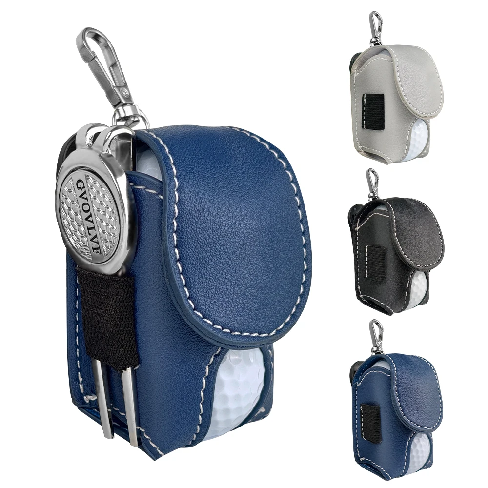 

PU Leather Outdoor Golf Ball Bag Waist Hanging Golf Practice Ball Bag Mini Colorful Golf Storage Ball Sleeve Fanny Pack