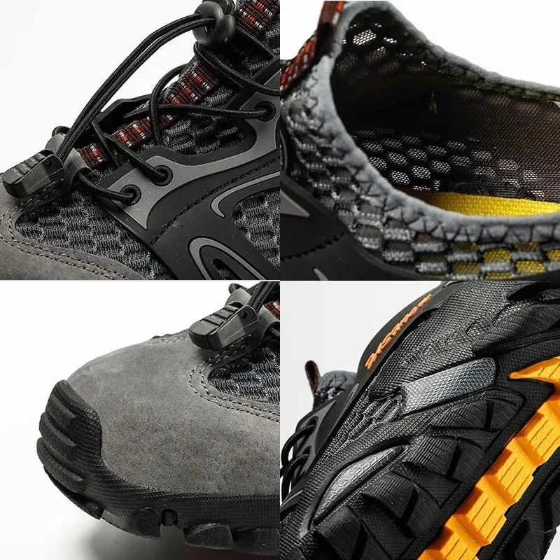 Sepatu Hiking musim panas untuk pria bernapas Non Slip Hiking sepatu Trekking pria Mesh Trekking mendaki sepatu taktis sepatu Air Aqua