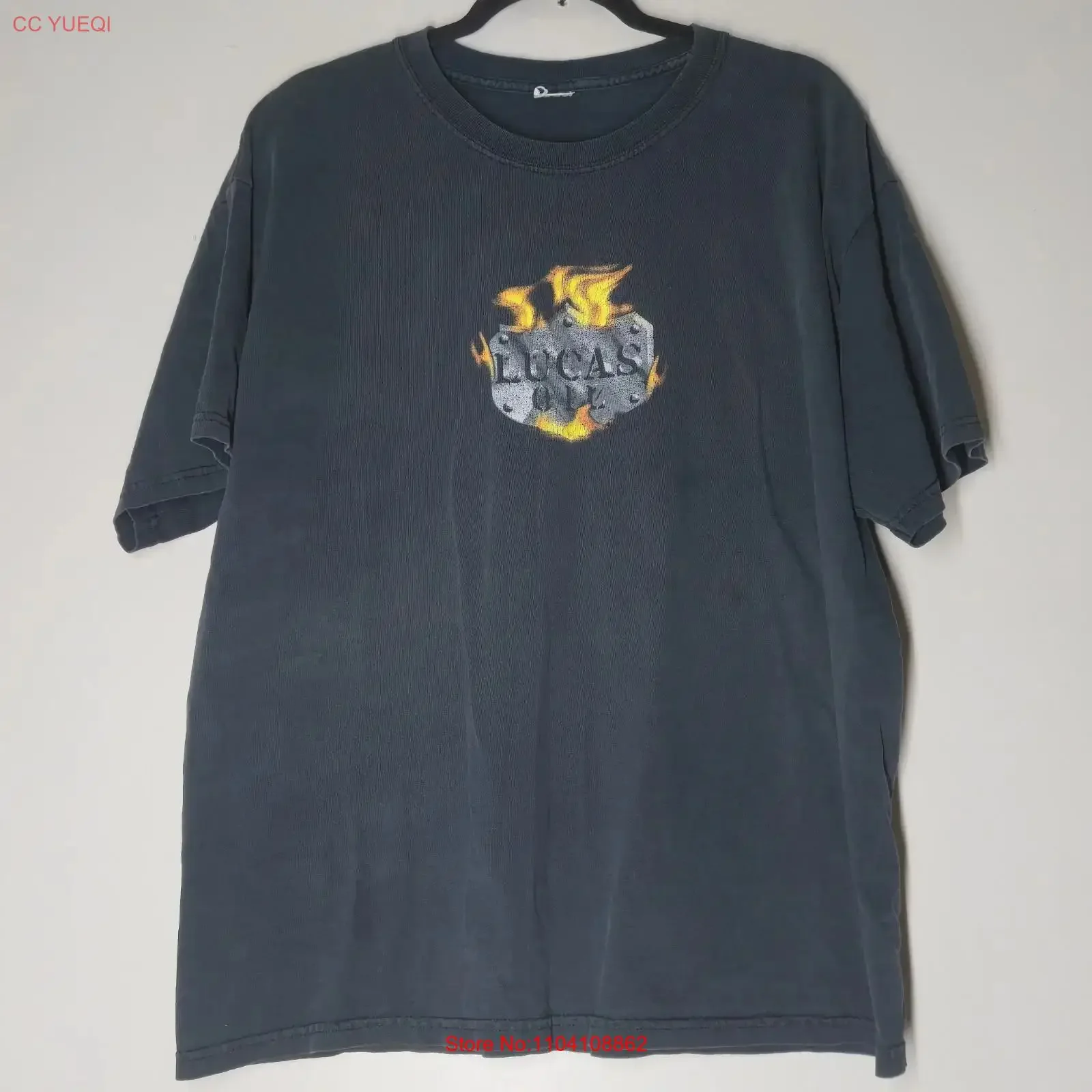 VTG Lucas Oil Biker T Shirt Mens Size Large Black Motorcycle Double Sided 2000s vintage Washed Stylish Unisex designer clothes