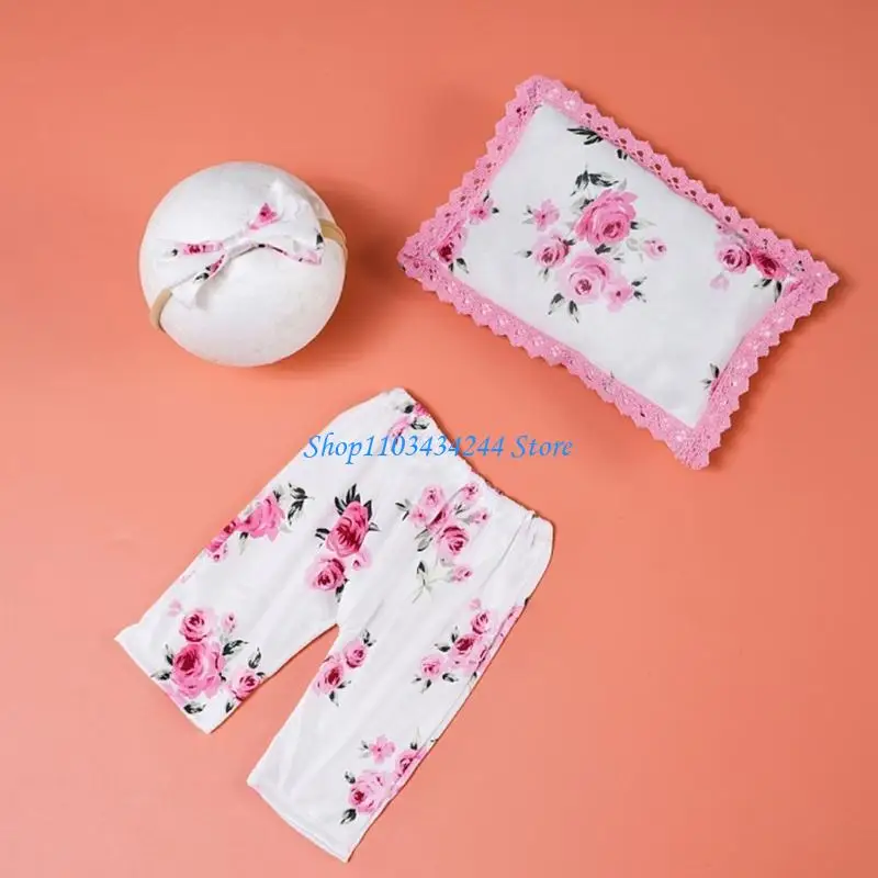 التصوير الدعائم للطفل 0-2 متر تشكل وسادة غطاء الرأس فستان أطفال مع سروال داخلي الرضع الشهرية حفلة صور الملابس حديثي الولادة صور