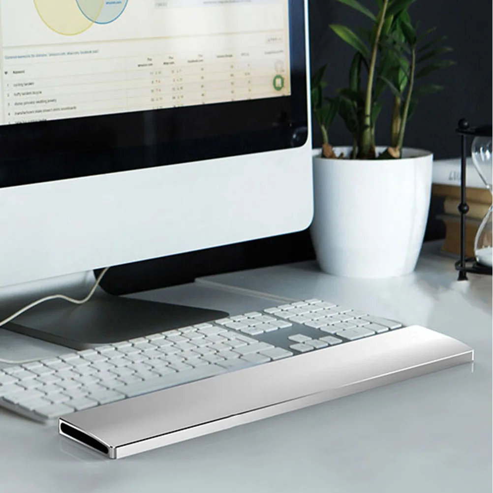 

Mechanical Keyboard Hand Rest Wrist Pad Ergonomic Aluminum Alloy Silver Computer Support Cushion Palm Rest Mouse Pad