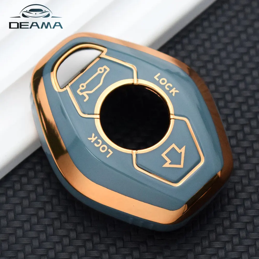 3 Buttons Remote TPU Car Key Case Cover for BMW X3 X5 Z3 Z4 3 5 7 SERIES E38 E39 E46 E83 1998 - 2005 Protector Fob Keychain