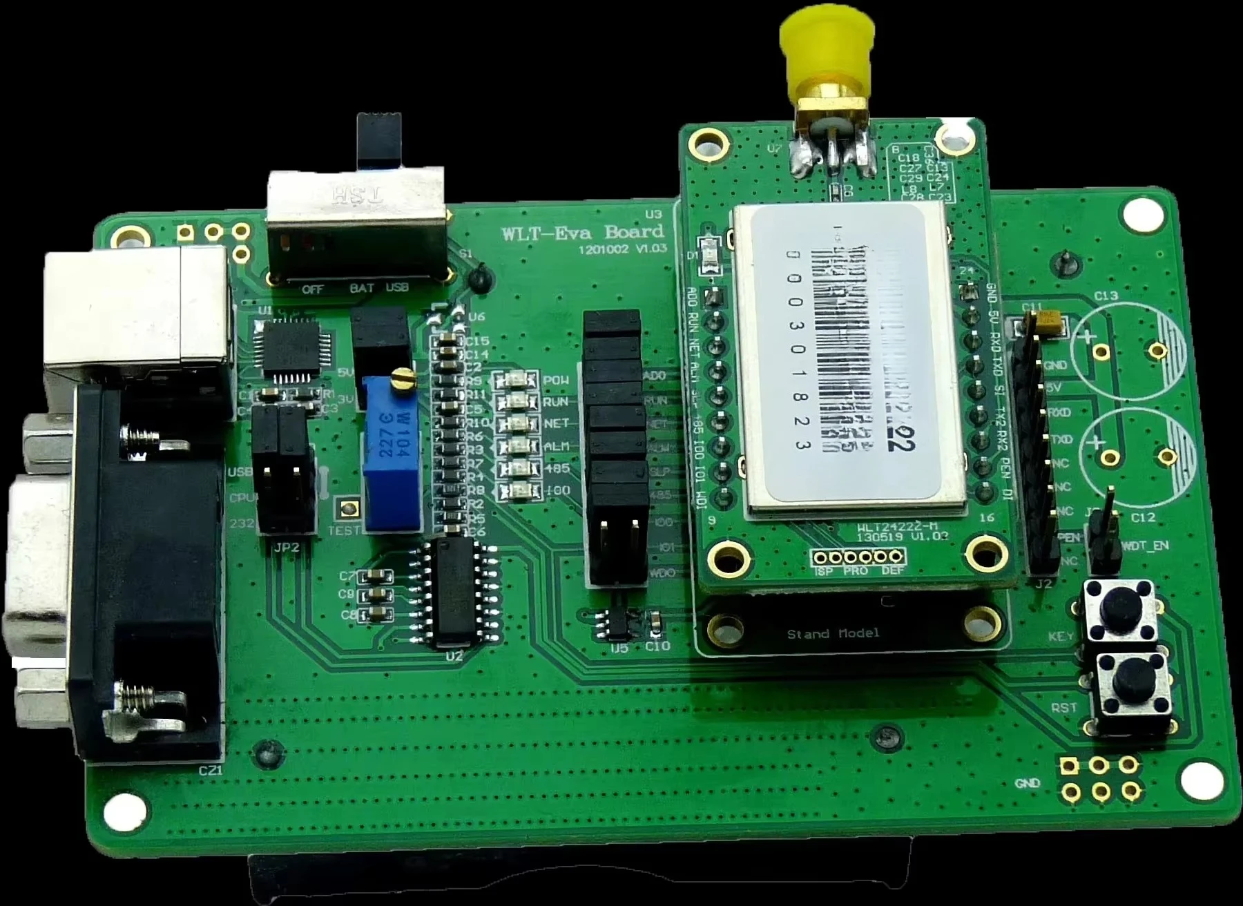 module evaluation kit development board (wlt2420nz) +22dbm chip data transmission