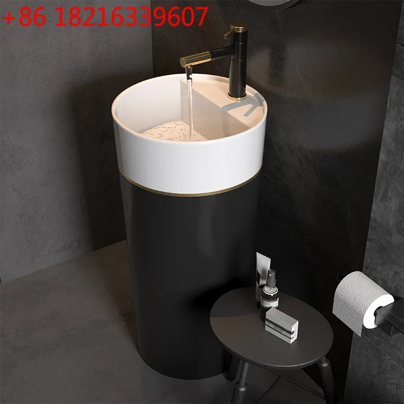 TAO Ceramic column basin wash basin integrated floor type washing table small apartment