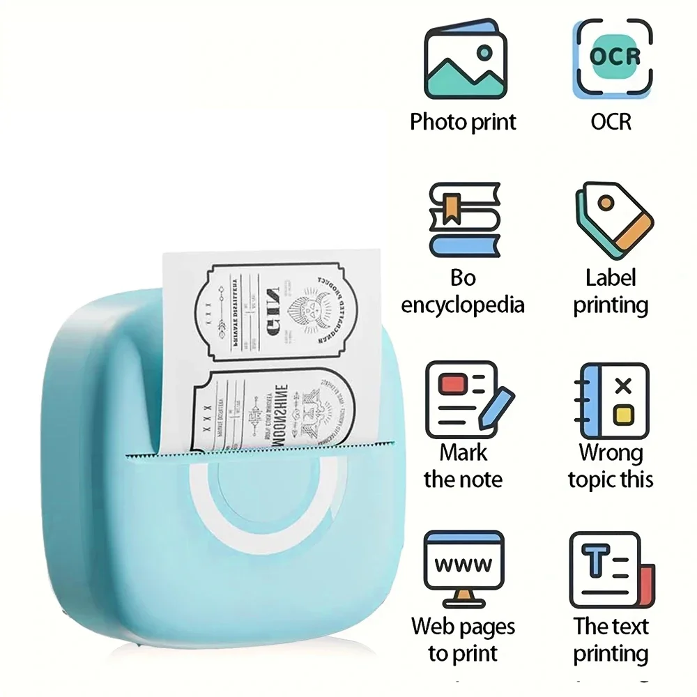 Mini-Thermo drucker tragbarer drahtloser Drucker mit Bluetooth, kompatibel mit Android und iOS