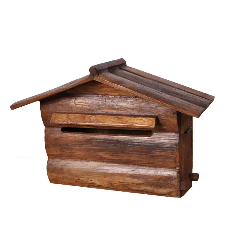 

Solid Wood Wall-Mounted Letter Box Outdoor Home Pastoral Milk Box Yijian Charity Box Storage Villa Mailbox