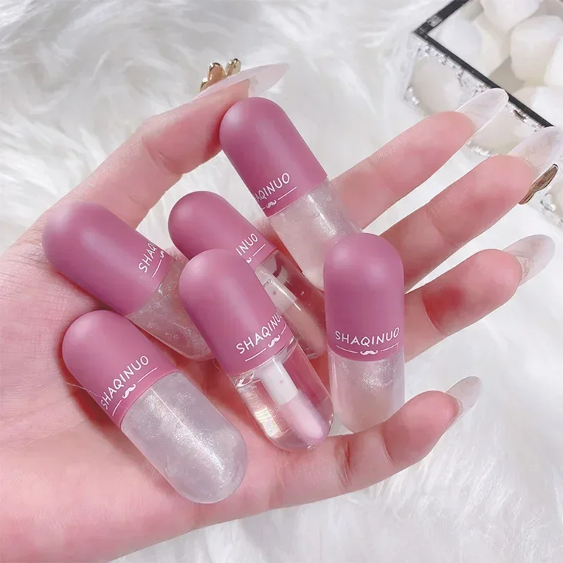 Brillo de labios transparente con purpurina que cambia de Color, cristal de gelatina, lápiz labial hidratante, maquillaje coreano, cosmético