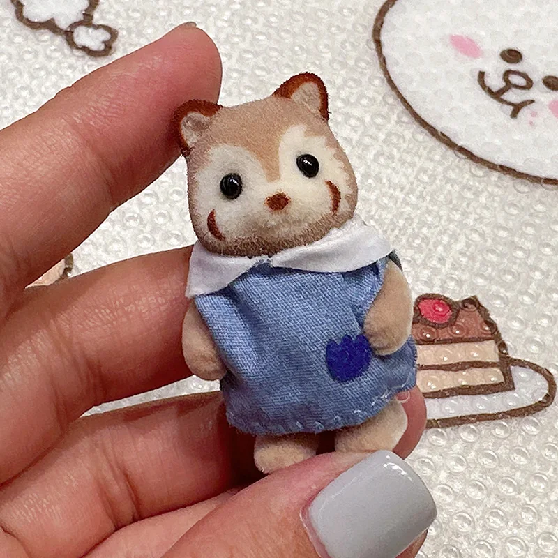 Sylvanian Families Forest Rabbit Grove Family Dollhouse Kindergarten children Cake Gathering Girl Flocking Doll Decoration Toys