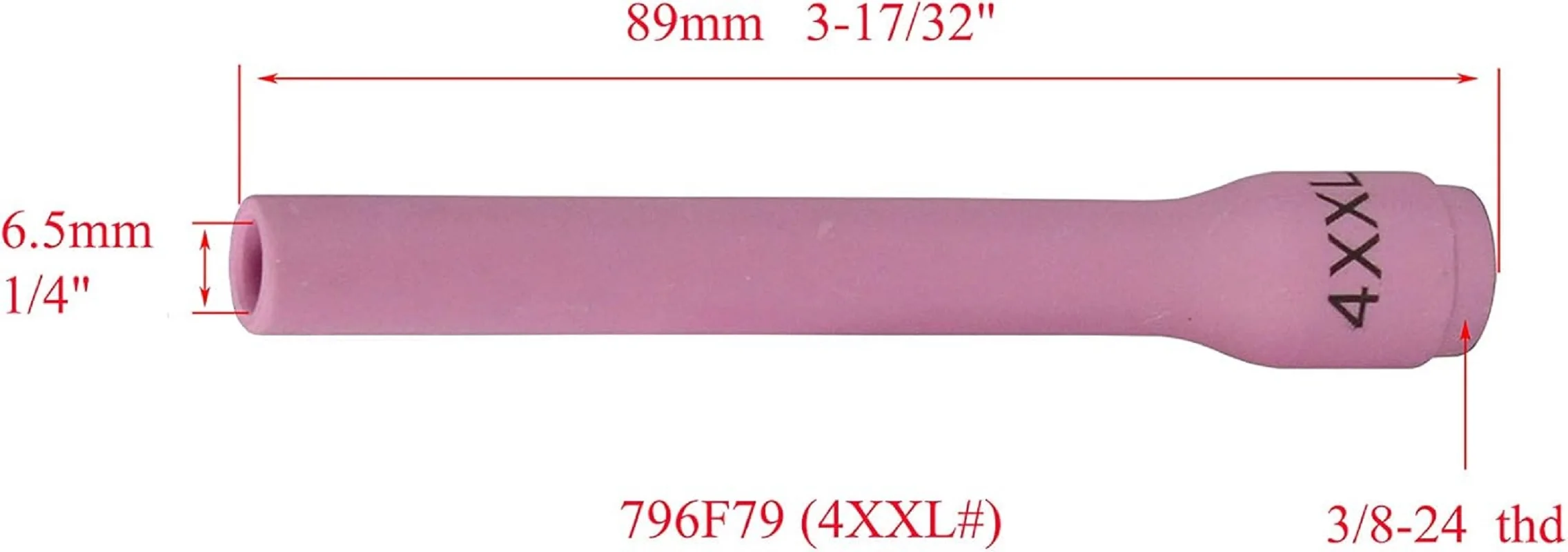 RIVERWELD TIG Alumina Nozzles Ceramic Cups Long 796F79XXL #4XXL 1/4\