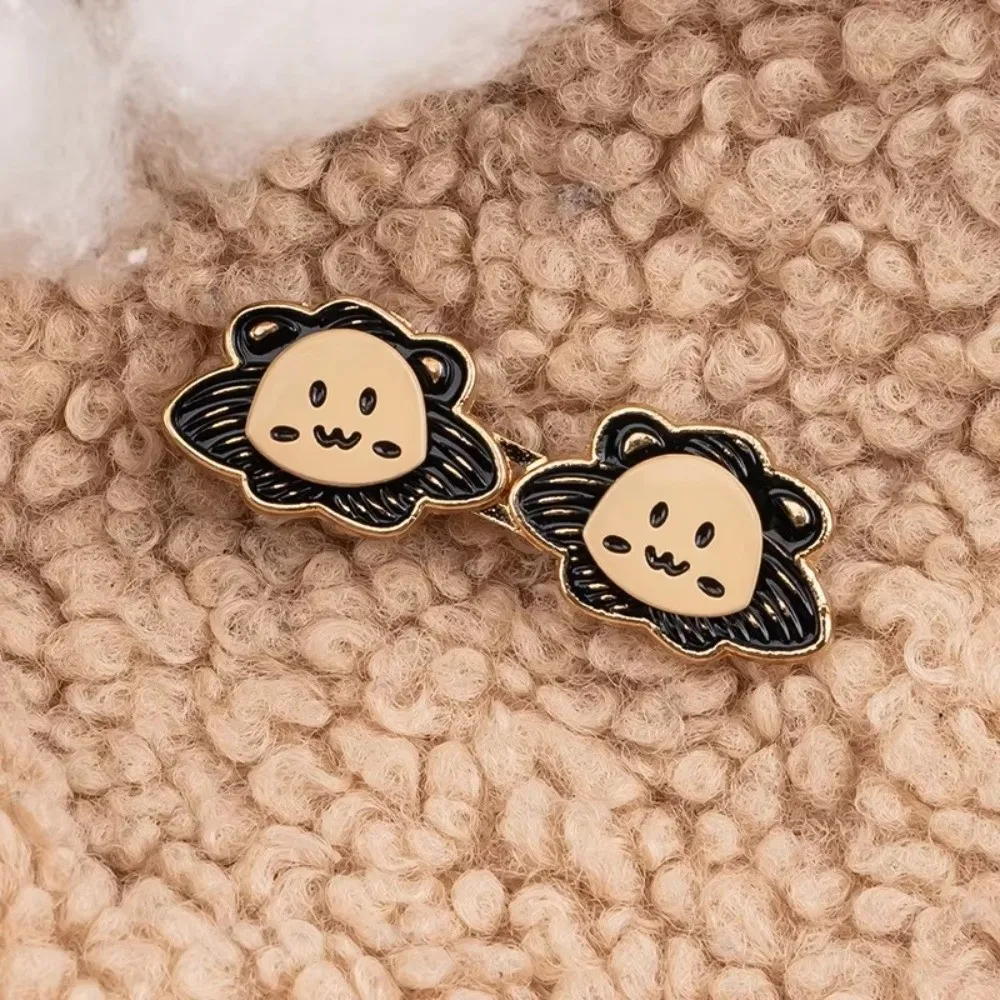 Lion Shape Flat-Base Jean Buttons No-Sew Installation Portable Pant Waist Tightener Adjustable Cartoon No-Sew Button Pins