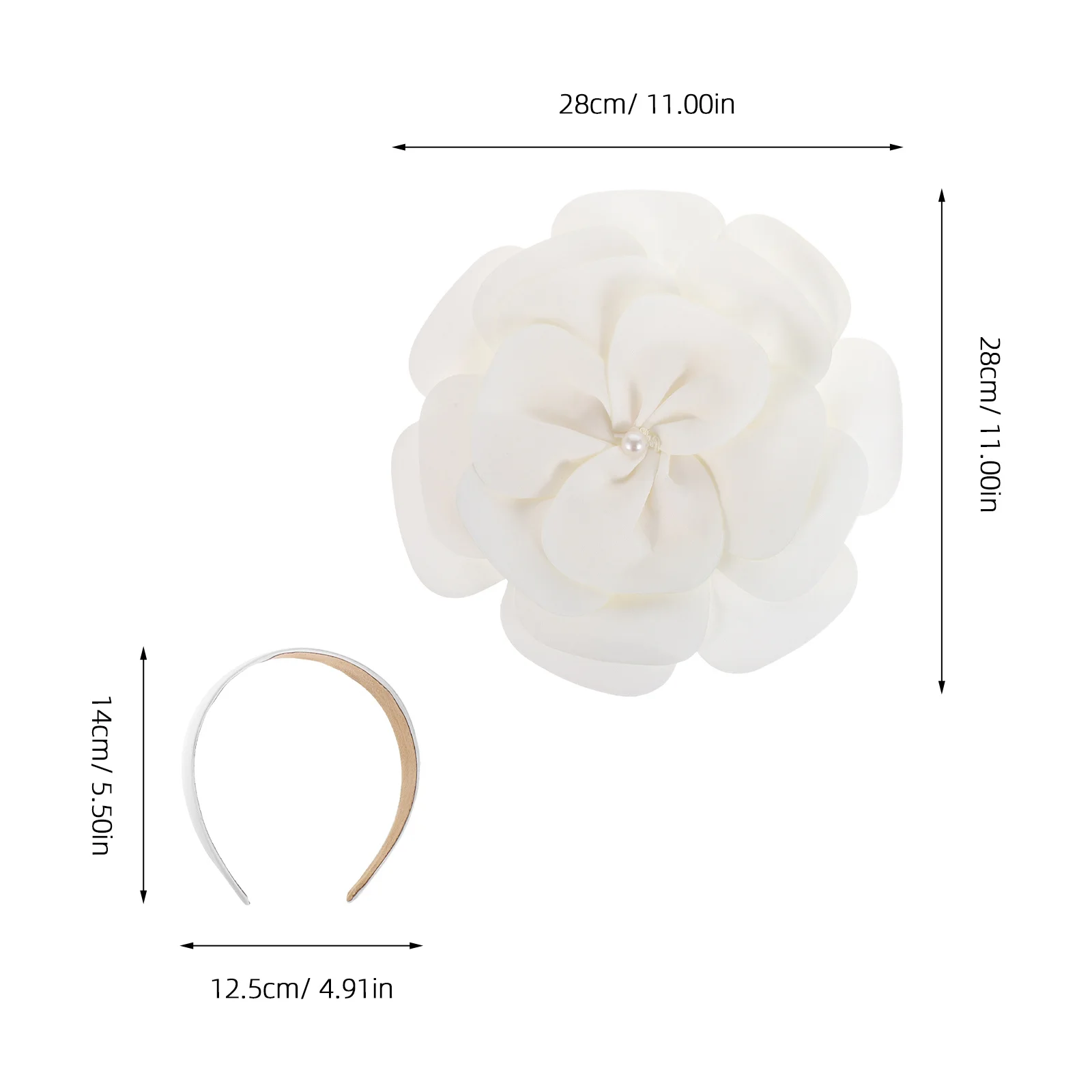 Large Floral Flower Headband Fascinator Elegant Bridal Hair Accessory Wedding Tea Party Cocktail Event Headpiece