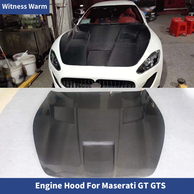 

Carbon fiber Front engine bonnet for Maserati GT/GTS/GC Unpainted FRP engine Hood covers for Maserati Gran Turismo 2008-2015