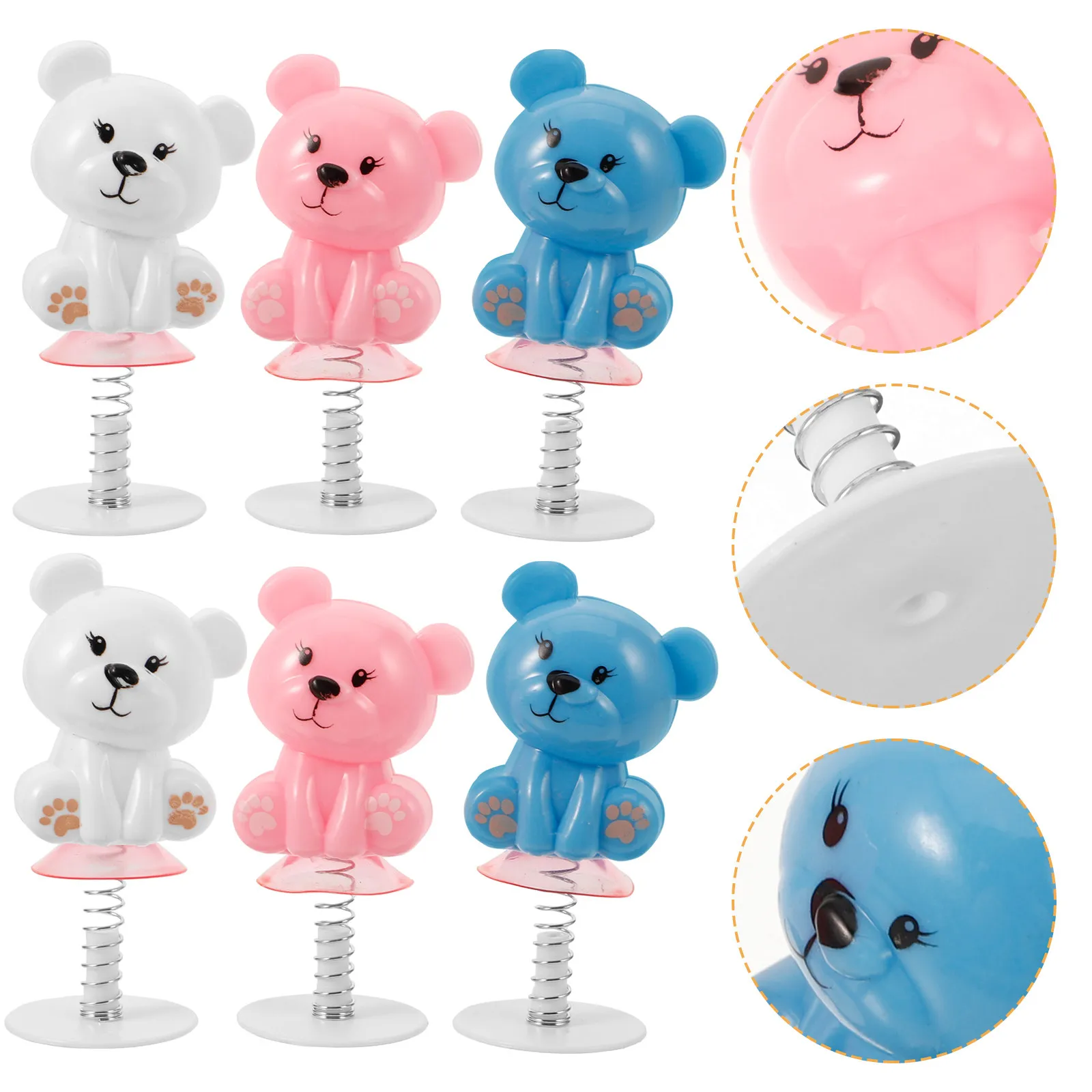 

20 шт. прыгающих пружинных игрушек в виде мультяшных медведей, без батареек, для детских праздников, подарков и поощрений в классе