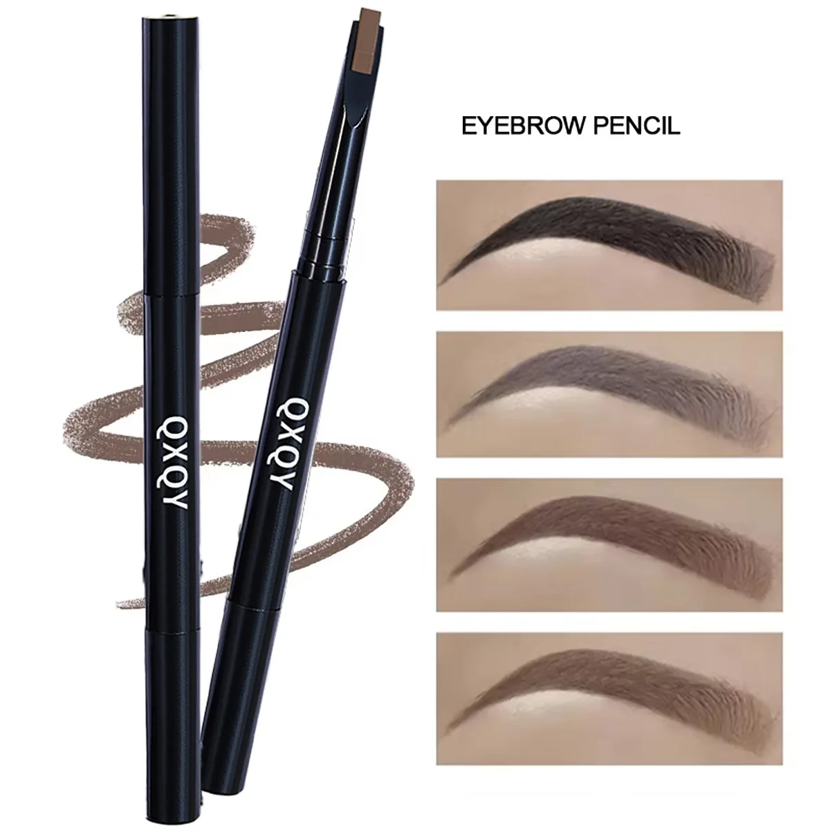 QXQY Eyebrow Pencil Automatic Rotating Double Head Long Lasting Natural Waterproof 5 Color Triangle Eyebrow Pen Make Up