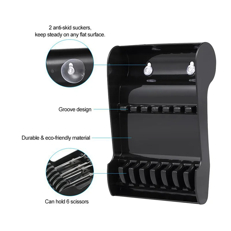 A83X-2X صالون المقصات حامل الرف حامل مقص الشعر 6 حامل مقص الشعر صينية تخزين لتصفيف الشعر مع 2 مصاصة