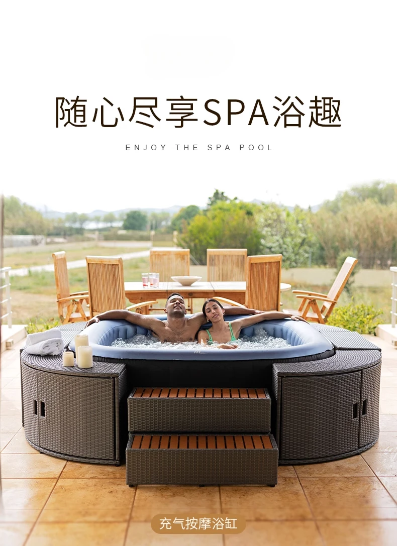 Inflatable Jacuzzi Heated Bath Outdoor Swimming Pool Villa Family Adult Spa Hot Spring Pool