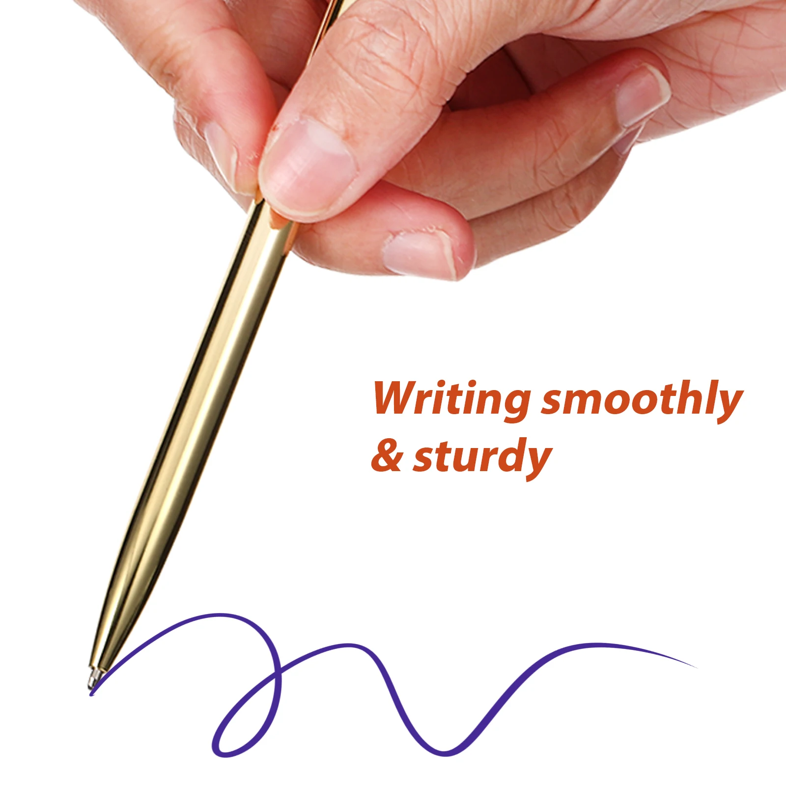 

6 pcs Ballpoint Pen Set Stylish Ergonomic Writing Pens Smooth Sturdy Metal Black Daily Use School Office Supplies
