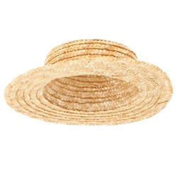 Mini sombrero de paja tejido hecho a mano, accesorios, adorno para casa pequeña, modelo artesanal para fiesta, microfiguras de paisaje, 1 ud.