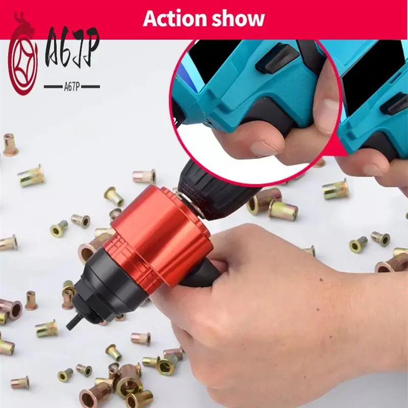 

A67P-Detachable Manual Electric Rivet Nut Tool Conversion Accessorie Hand Rivet Nut Tool Set Electric Pneumatic Rivet Machine