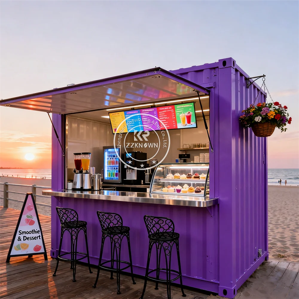 

Prefabricated Ice Cream Shop Container Restaurant And Coffee Kiosk Bar Shipping Kitchen Tiny Container Houses For Sale