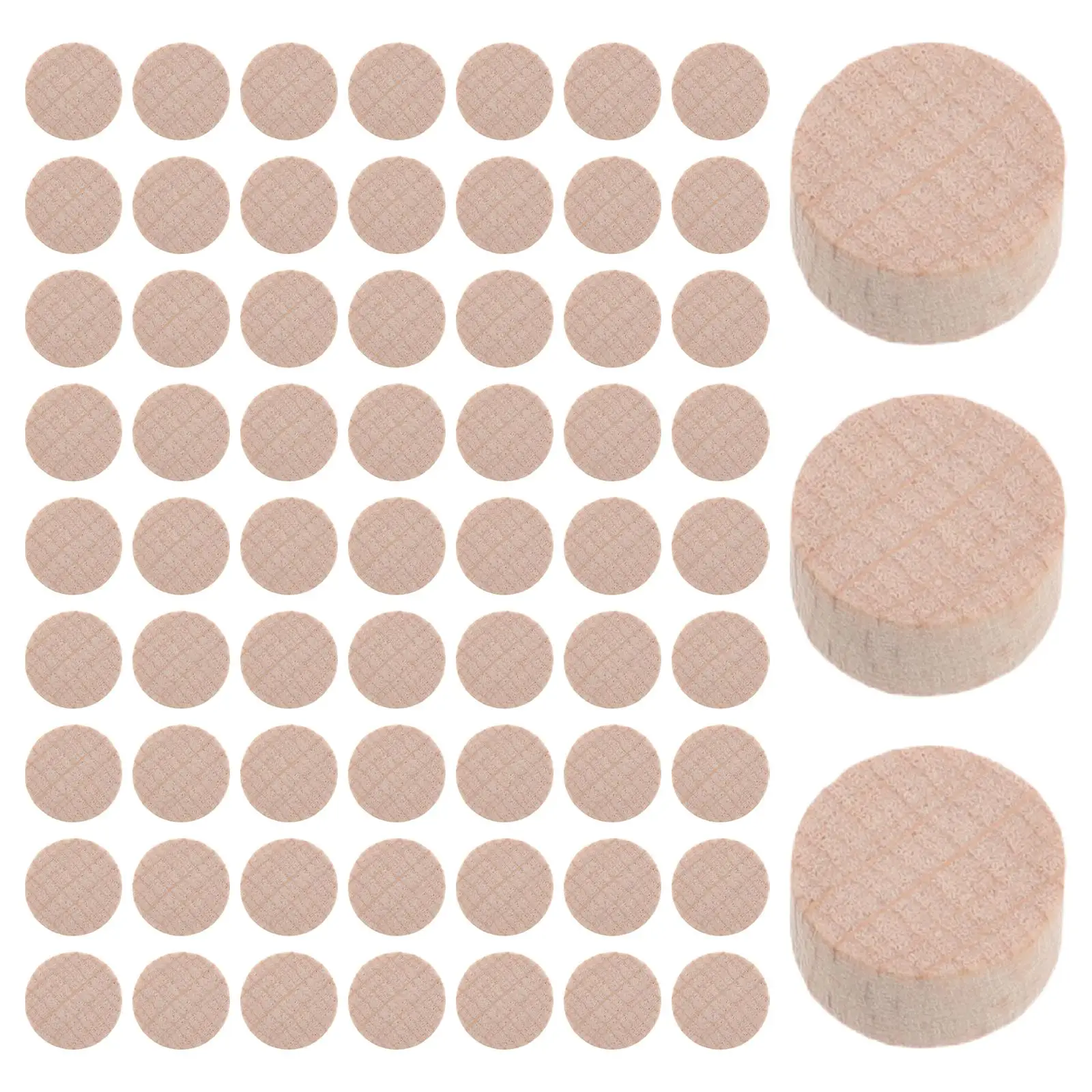 

200pcs Round Slices Unfinished Natural Khaki Color DIY Crafts Decorative Wooden Chips Circular Pieces