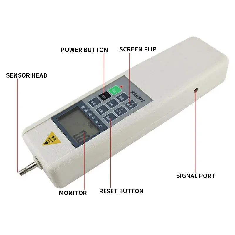 500N Digital Push-Pull Force Gauge Universal Pressure Testing Machine wi Hand-Cranked Screw Frame Test Bench for Quality Control