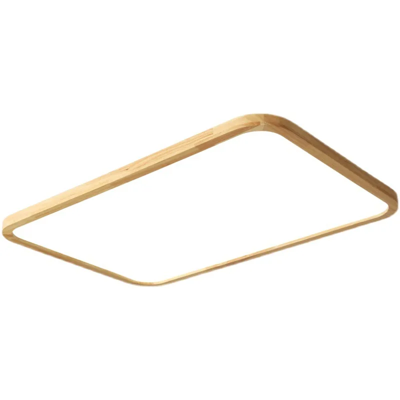 

Nordic solid wood ceiling lamp, simple Japanese log style round eye protection bedroom lamp