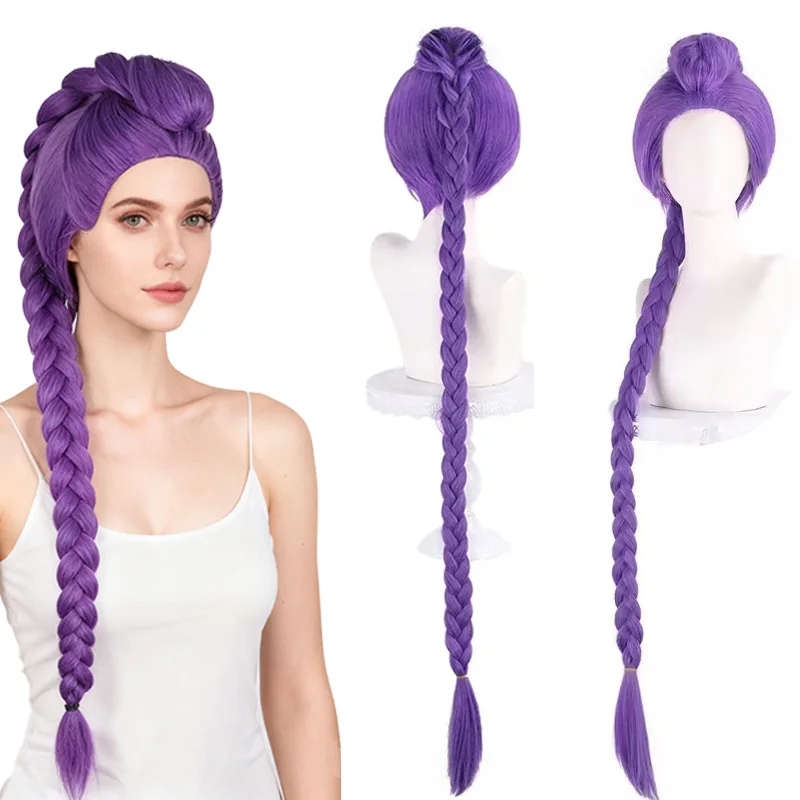 Rumi Mira Cosplay Pruik KPOP Demon Hunters Anime Cosplay Huntrix Vrouwen Halloween Party Cosplay Kostuum Props 100 cm Lang Haar