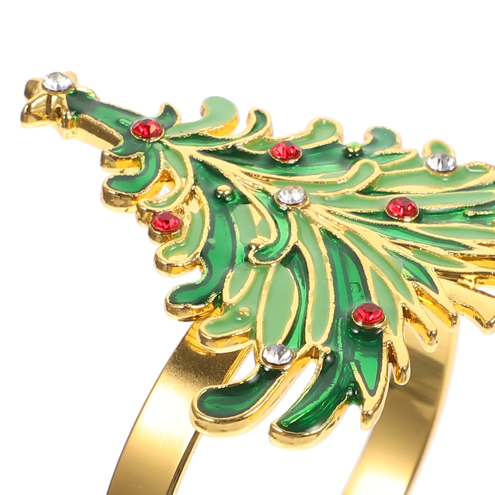 

6pcs Napkin Rings Christmas Tree Design Metal Table Decor For Holiday Party Wedding Dining Home Xmas Ornament Alloy Serviette