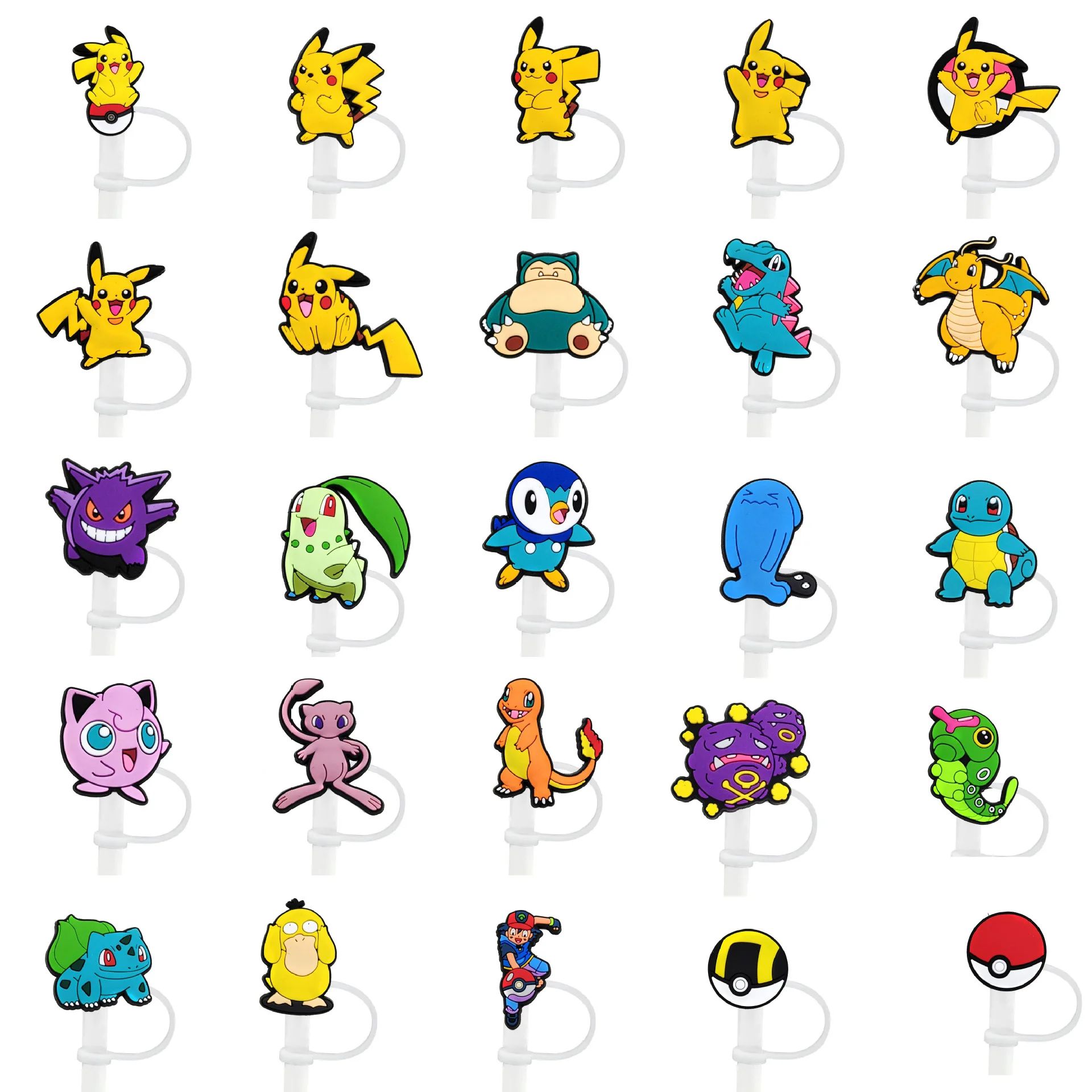 

Pokémon 8-10mm Straw Plug Cartoon Sleeve Accessory Soft Rubber Dust Cover Recyclable Y2k Fashion Toys Anime Cartoon Frind Kawaii