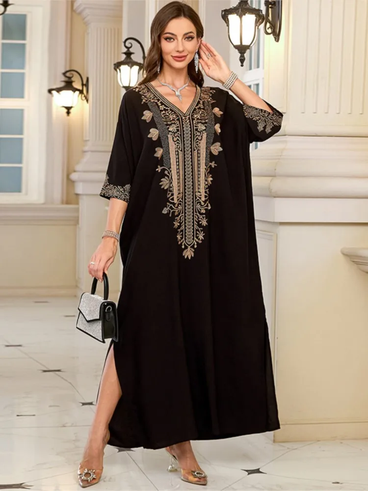 

Summer Cover Ups Women Swimsuit 3/4 Sleeve Robes Bathing Suit 2026 New Embroidery Beach Holiday Maxi Dresses Cover-Up