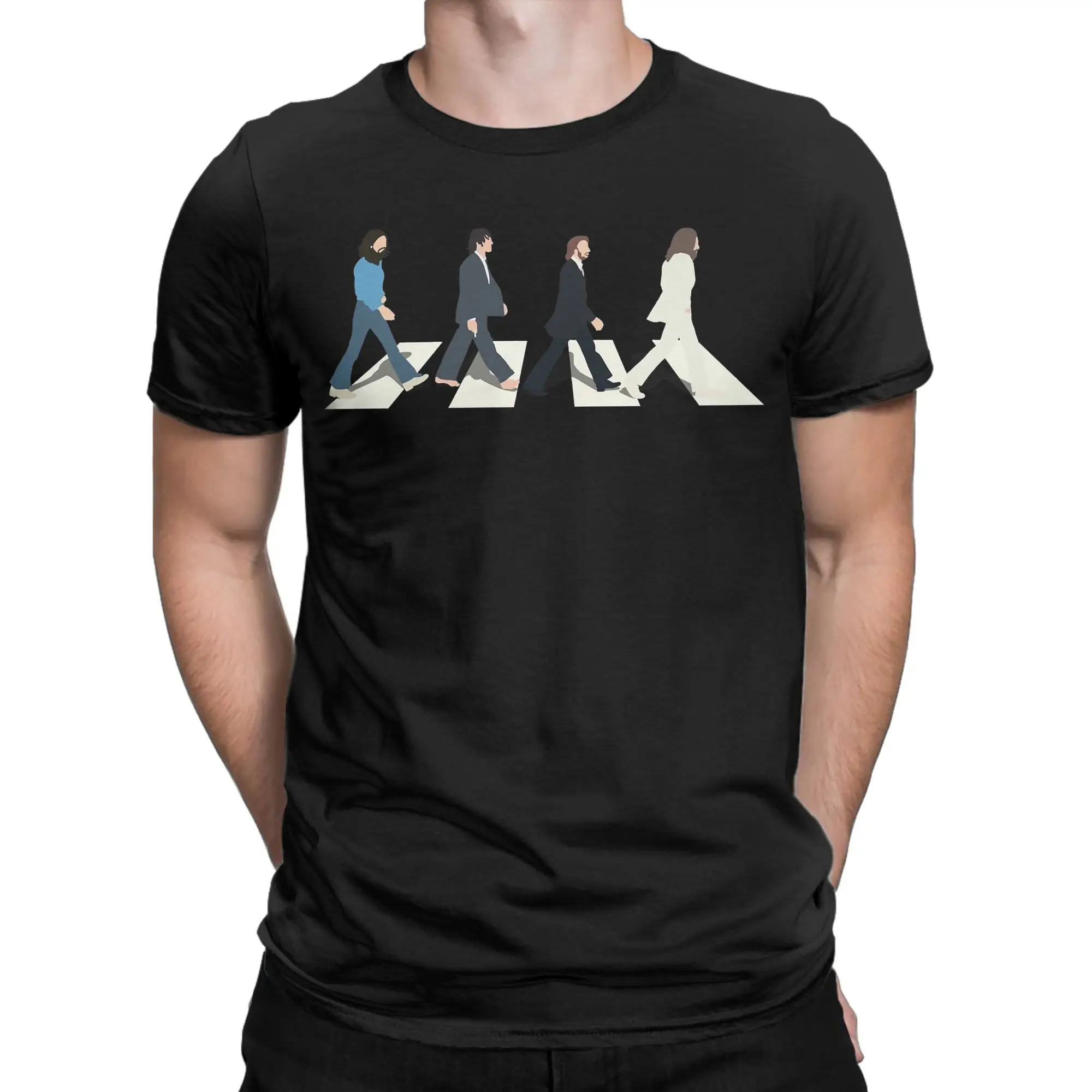 Men's T-Shirt Beatled Casual Cotton Tees Short Sleeve  T Shirts Crewneck Clothes Plus Size