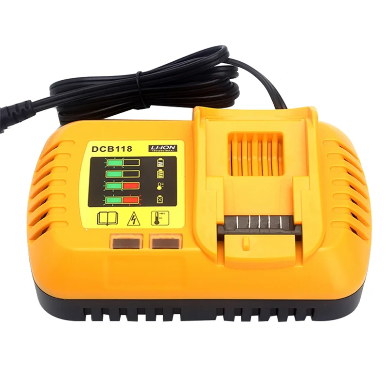 On sale 8A DCB118 Battery Charger for Dewalt Battery 10.8V 12V 14.4V 18V 20V DCB200 DCB101 DCB115 DCB107 DCB105 DCB140(EU Plug)