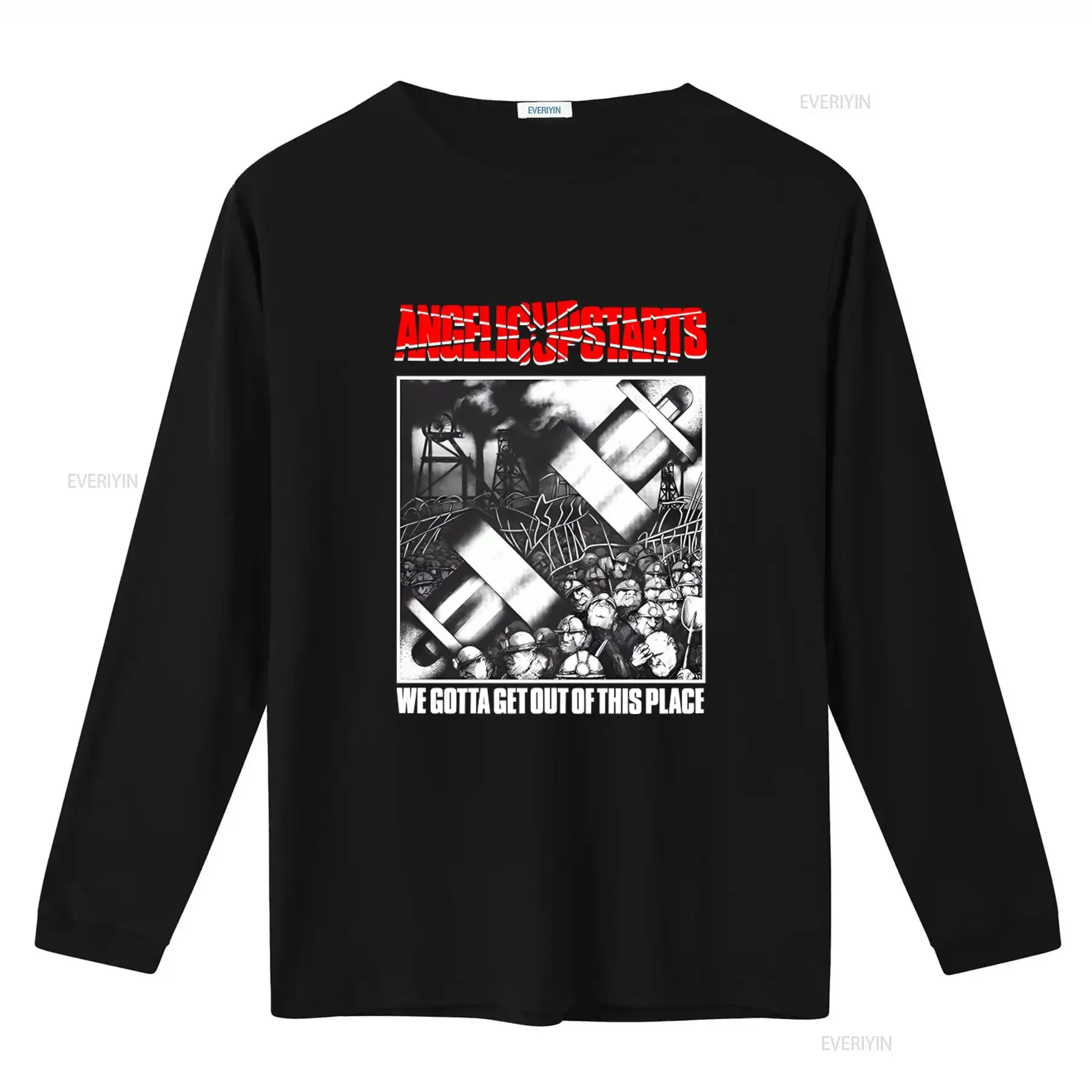 Angelic Upstarts We Gotta Get Out Of This Place Print T Shirt for Men in USA vintage Washed Stylish homme graphic streetwear