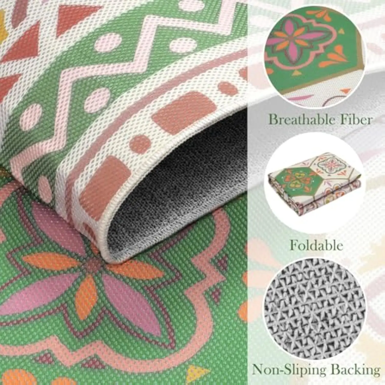 VIKAMA الحديثة الريفية نمط زهرة تقليد الكشمير غسل الظهر السجاد Floormat غرفة المعيشة المنزلي غرفة نوم المطبخ ديكور المنزل #5