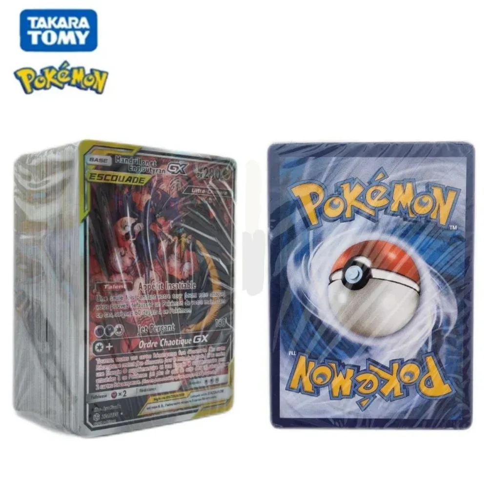 New 2024 100pcs Pokemon Full Flash Card EX Vstar V French Shiny Card TAG TEAM Games Trading Battle Collectible Cards Toys Gifts