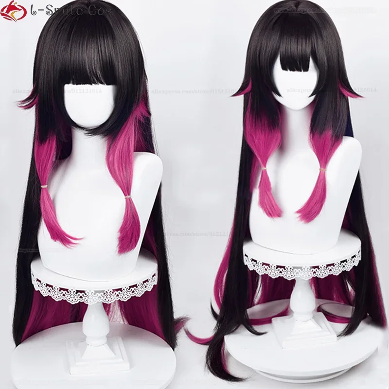 Game Fatui Cosplay Columbina Wig 105cm Long Gradient Heat Resistant Synthetic Hair Anime Party Wigs   Wig Cap