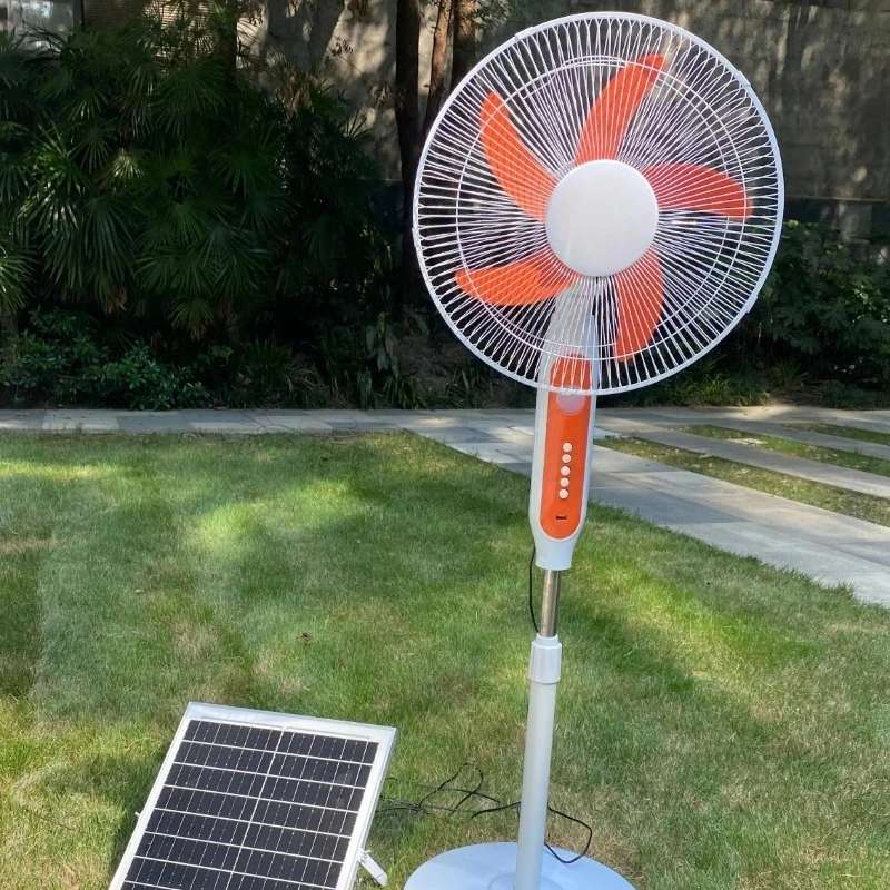 

16 inch air cooling appliance solar electric fan AC DC adapter charging bracket fan