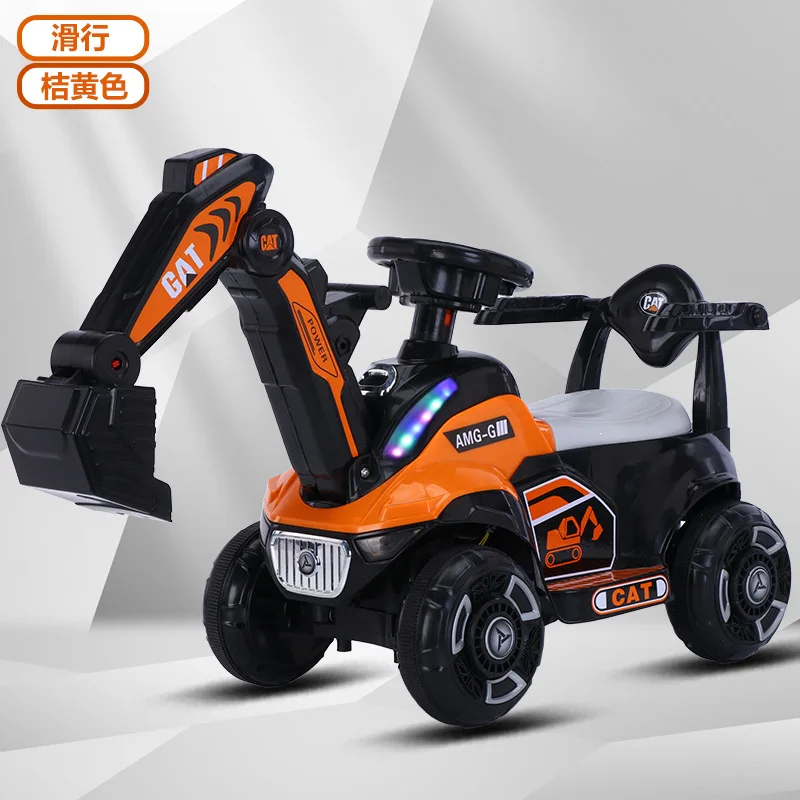 Children\'s excavator toy car can sit electric excavator, people can ride excavator, oversized boy engineering vehicle