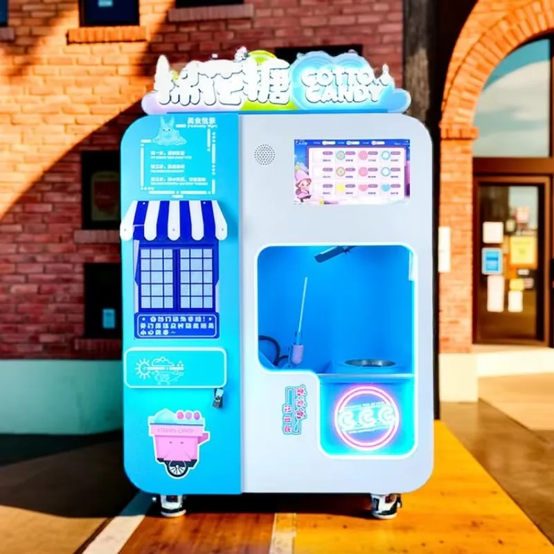 Fair Commercial Automatic Cotton Candy Making Machine with SDK Multi-Payment High Capacity Floss Flower Vending