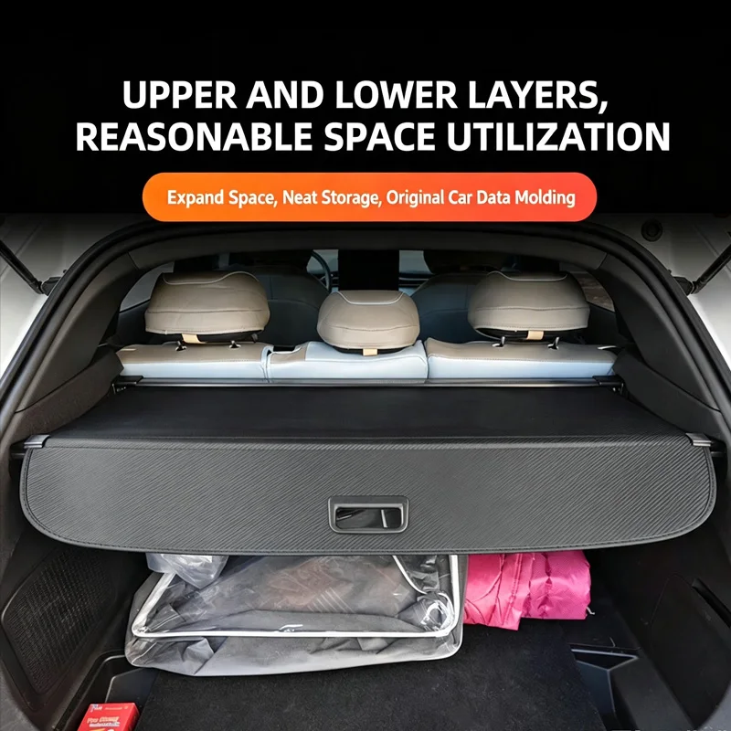 For First Generation Lincoln Nautilus 2019-2023 Car Rear Rack Partition Shelter Shield Shade Trunk Curtain Cover Organizer