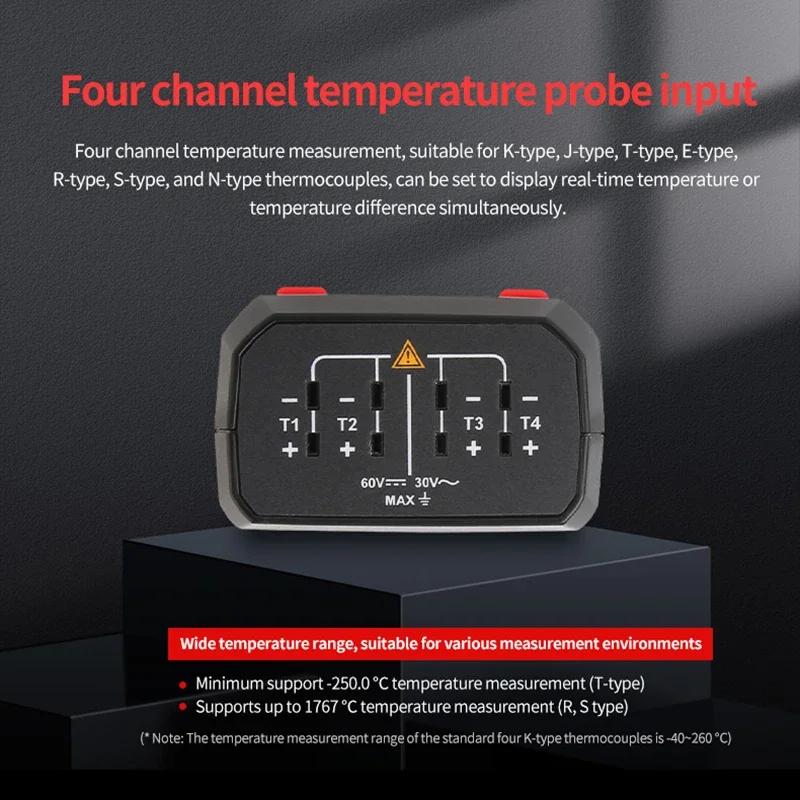 UNI-T UT325F  4 Channel Digital Thermometer J/T/E/R/S/N/K Type Thermocouple Temperature Meter High Precision Bluetooth