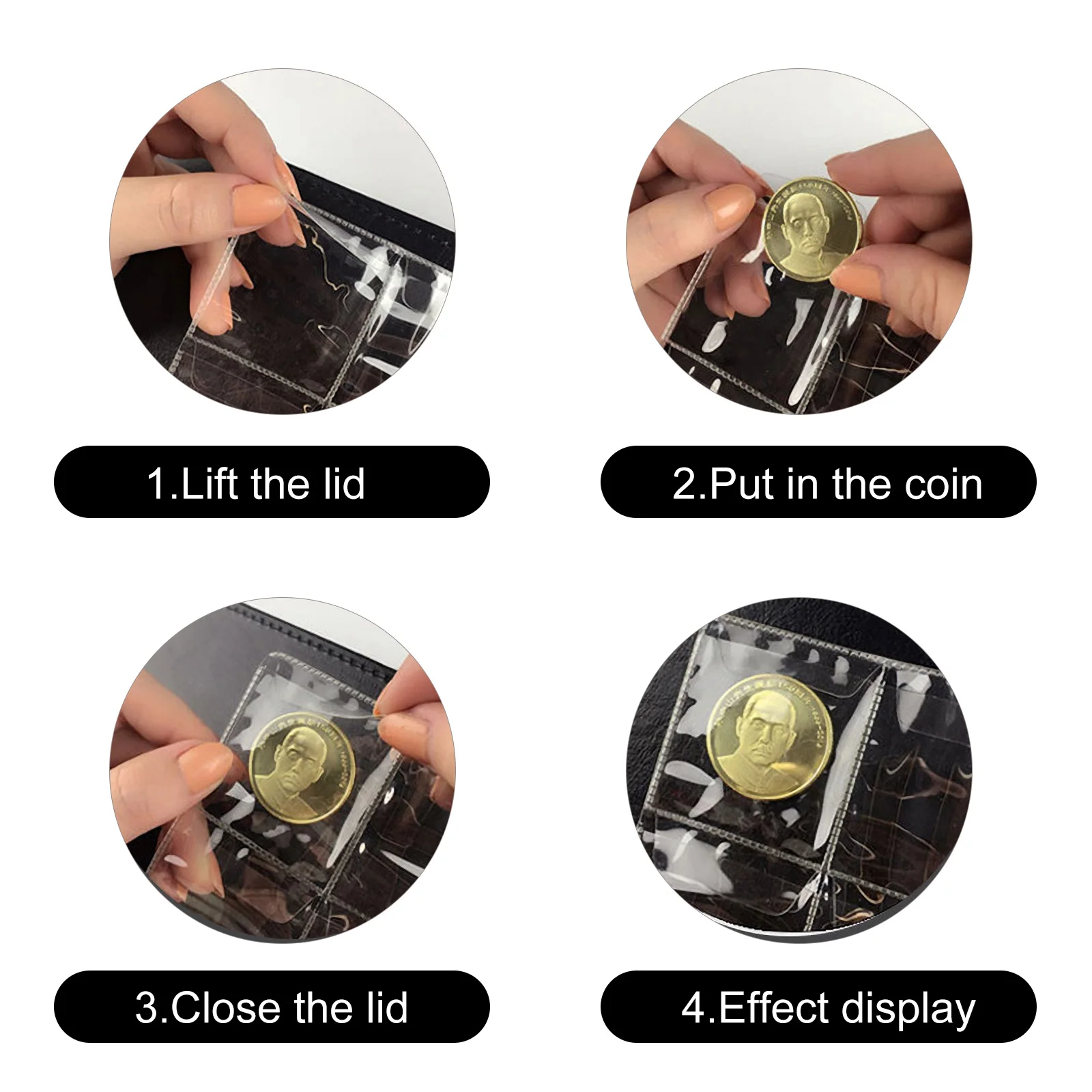 

5 Pcs Collection Holder Premium Material Keeps Photos Safe ganized Collectibles Sticker Coin Holder Book Album Key