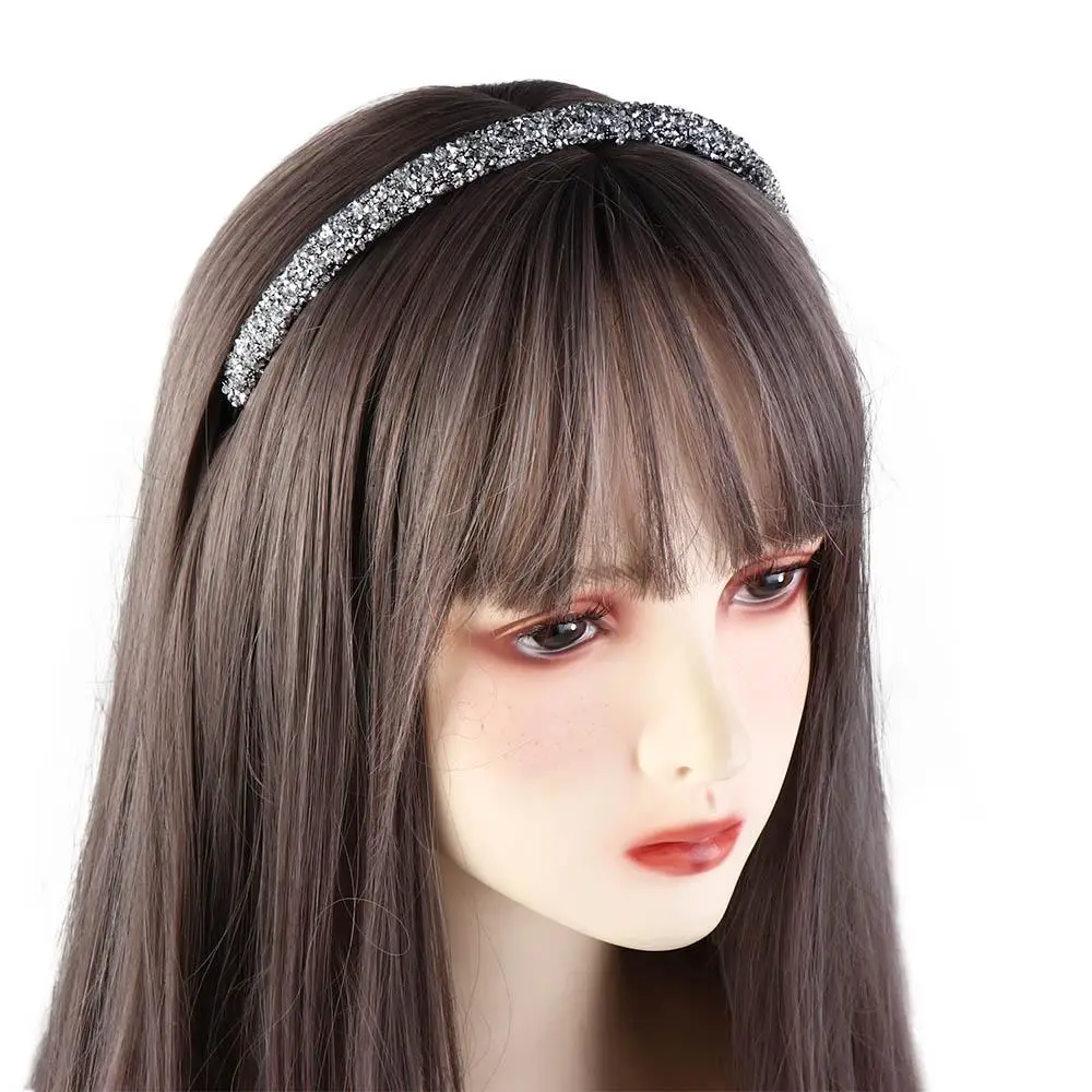 Retro Plastic Rhinestone Headband Make Up Face Wash Hairband with Toothed Korean Style Diamond Hair Hoop Male