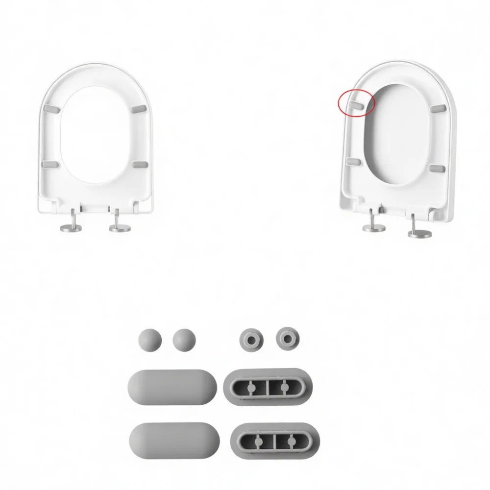 Silent Toilet Lid Bumper Universal Rubber Damper Shock Absorption Gasket Bathroom Accessories Repair Parts Kit